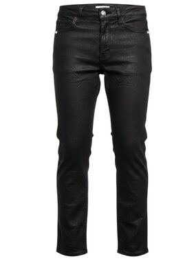 ZADIG & VOLTAIRE BLACK PHLAME CRINKLED LAMB LEATHER PANTS